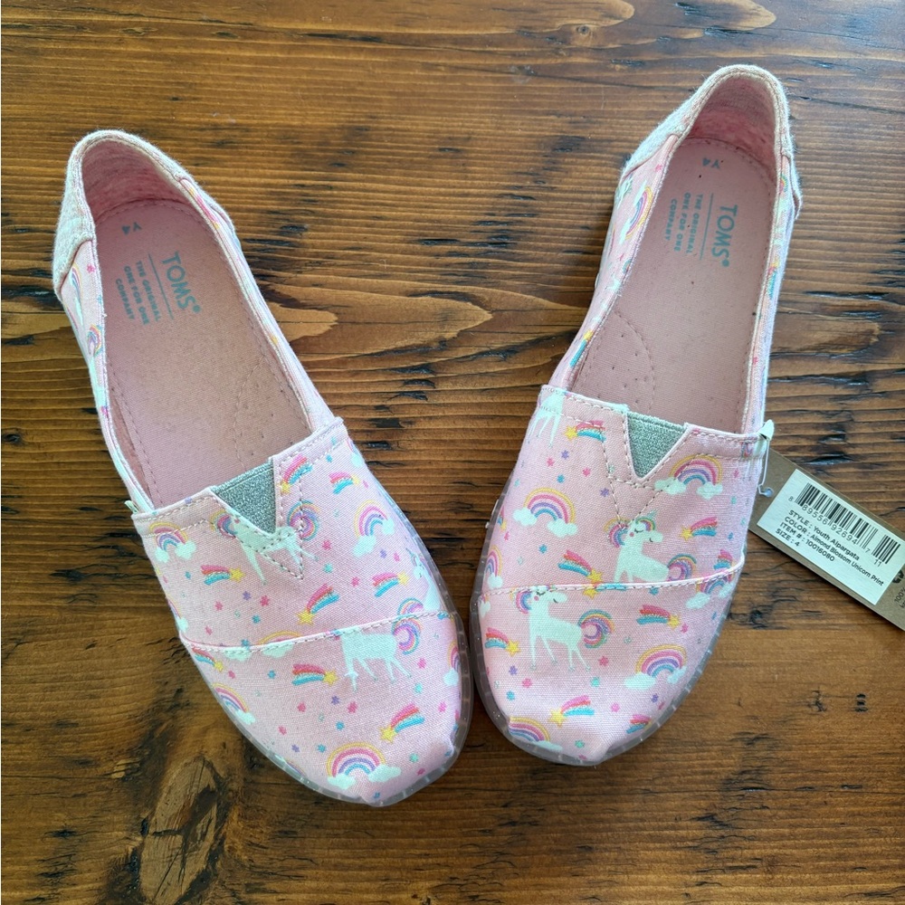 TOMS Kids Unicorn Print Pink Shoes